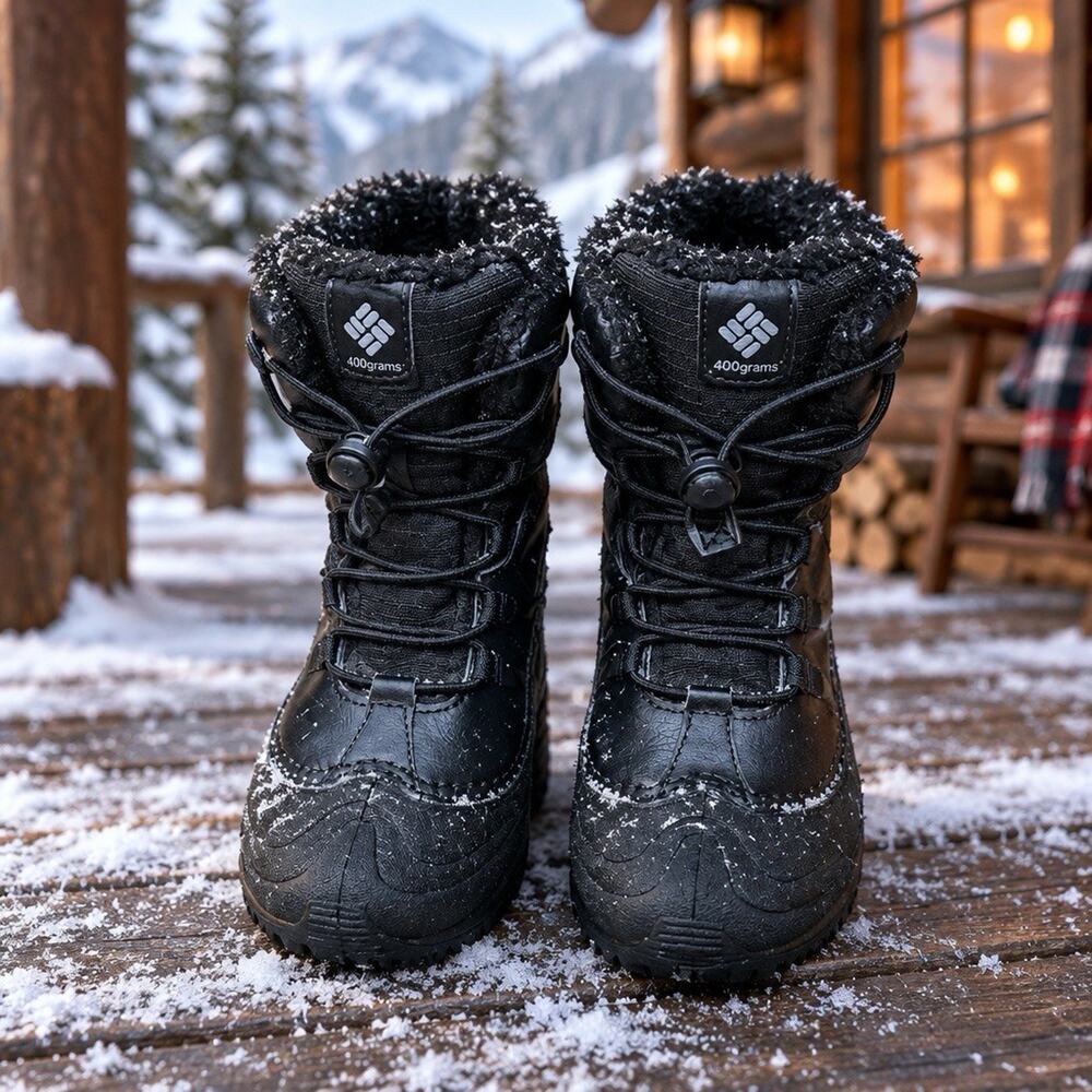 Columbia Youth Size 5 Bugaboot Celsius Waterproof Boots Unisex Black